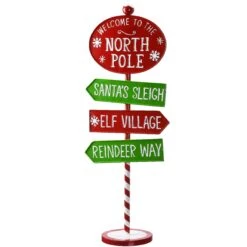 National Tree Company 36" North Pole Signpost