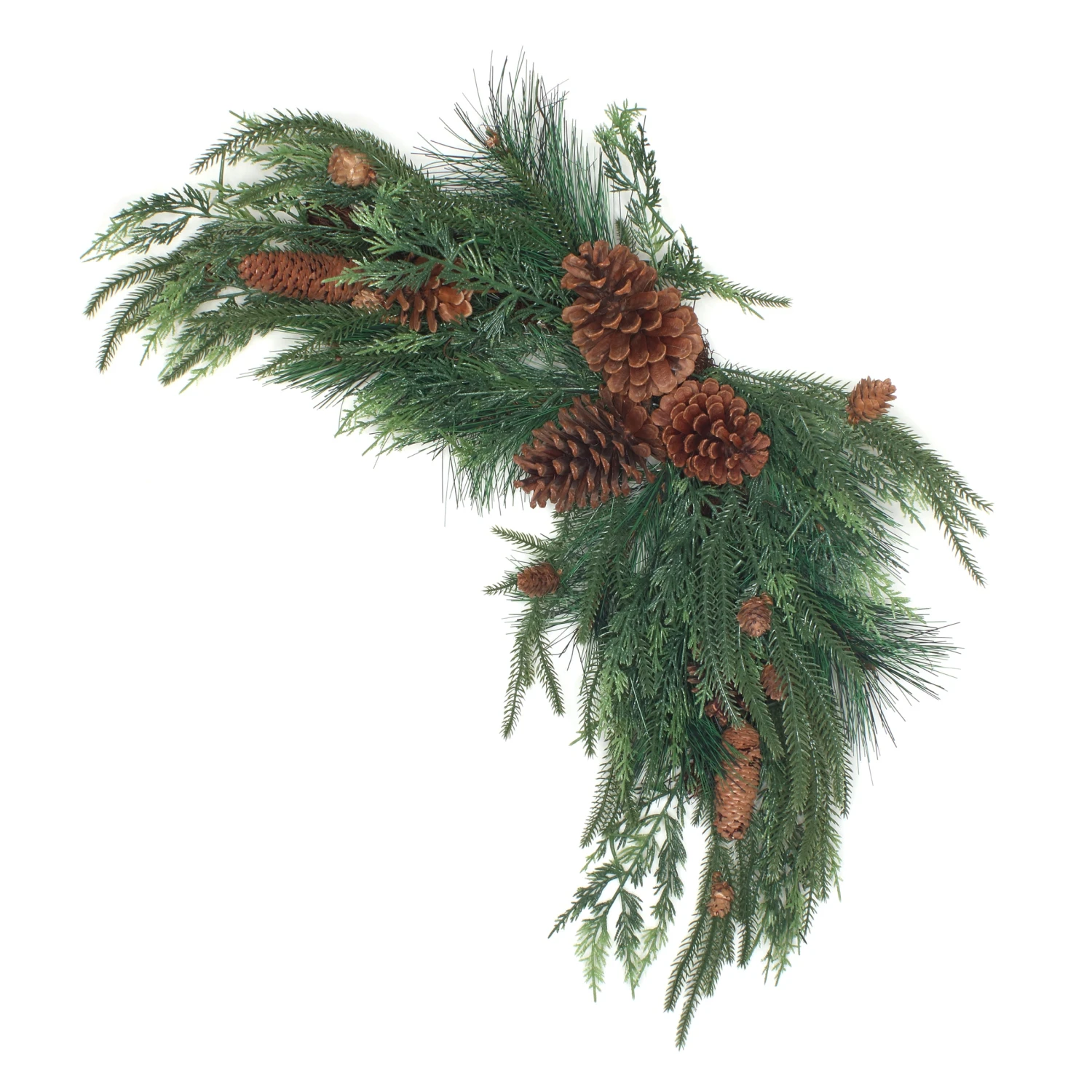 National Tree Company Mixed Pine Christmas Corner Swags With Assorted Pinecones, Set Of Two, 26 In 3 National Tree Company Mixed Pine Christmas Corner Swags With Assorted Pinecones, Set Of Two, 26 In