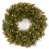 National Tree Company Pre-Lit Artificial Christmas Wreath, Green, Wispy Willow, White Lights, Christmas Collection, 24 Inches -National Tree Company WO1 24WLO 1
