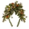 National Tree Company Pre-Lit Artificial Mailbox Swag Decoration, Green, Wintry Pine, LED Lights, Decorated With Frosted Branches, Berry Clusters, Pine Cones, Christmas Collection, 3 Feet -National Tree Company WP1 300 3MB 1