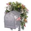 National Tree Company Artificial Mailbox Swag Decoration, Green, Wintry Pine, Decorated With Frosted Branches, Berry Clusters, Pine Cones, Christmas Collection, 3 Feet