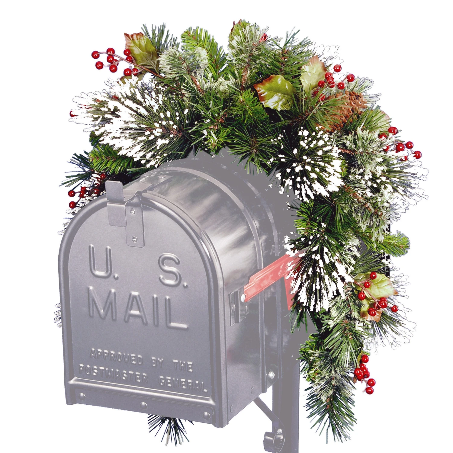 National Tree Company Artificial Mailbox Swag Decoration, Green, Wintry Pine, Decorated With Frosted Branches, Berry Clusters, Pine Cones, Christmas Collection, 3 Feet 3 National Tree Company Artificial Mailbox Swag Decoration, Green, Wintry Pine, Decorated With Frosted Branches, Berry Clusters, Pine Cones, Christmas Collection, 3 Feet