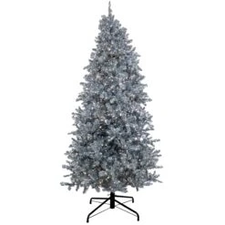 National Tree Company Pre-Lit Artificial Silver Christmas Tree, With Cool White LED Lights, Plug In, 10 Ft