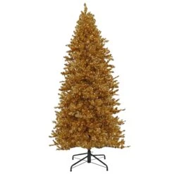 National Tree Company Pre-Lit Artificial Gold Christmas Tree, With Warm White LED Lights, Plug In, 10 Ft