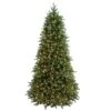 Pre-Lit Slim Artificial Christmas Tree, Green, Jersey Fraser Fir, 'Feel Real', White Lights, Includes Stand, 7.5 Feet